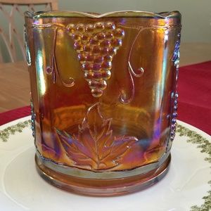 VTG Amber Glass Biscuit Harvest Carnival Colony